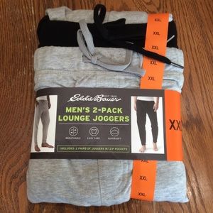 Men’s Eddie Bauer 2-Pack Lounge Joggers Black/Grey